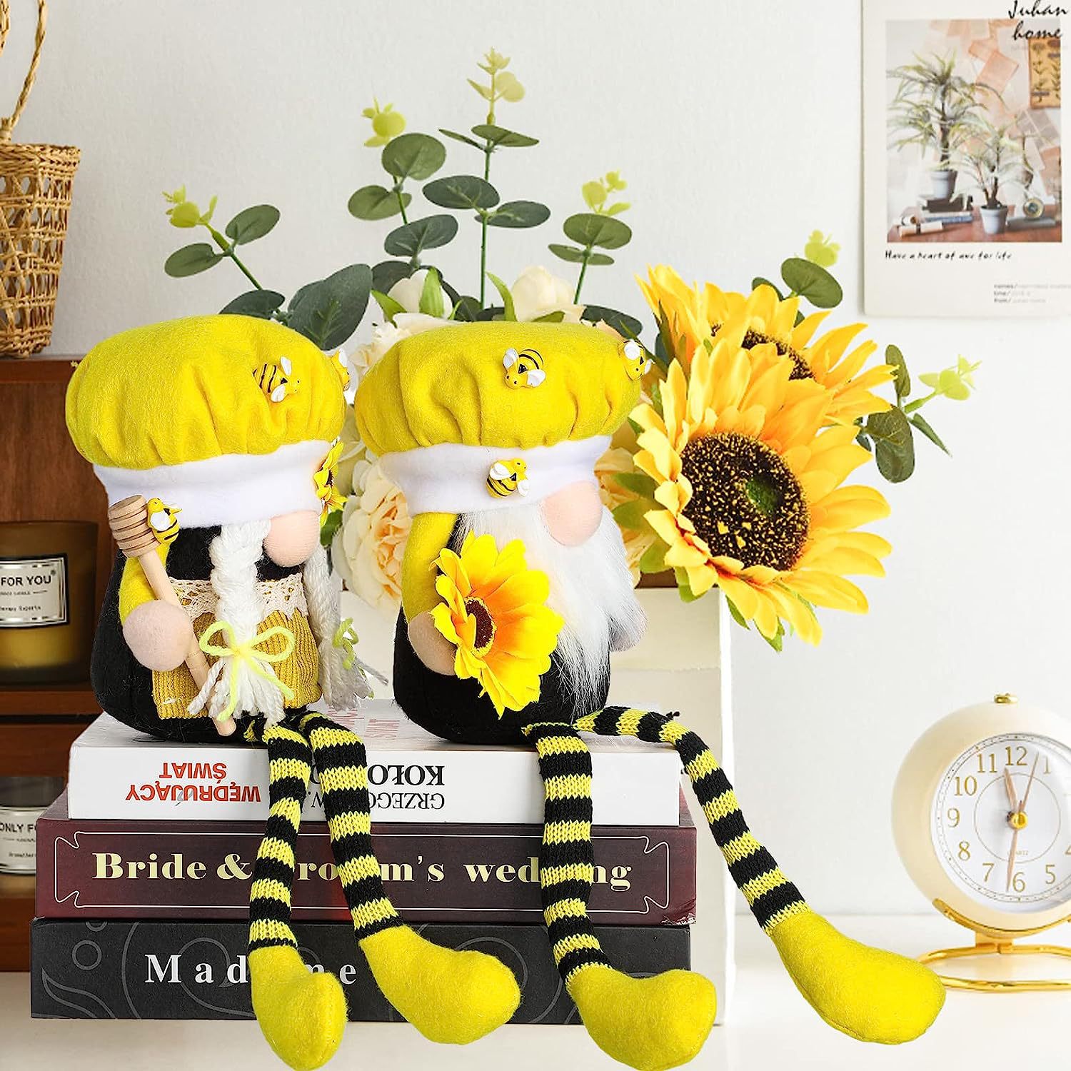 Amazon nueva abeja día decoración regalo abeja pierna larga muñeca sin rostro decoración Festival de la abeja