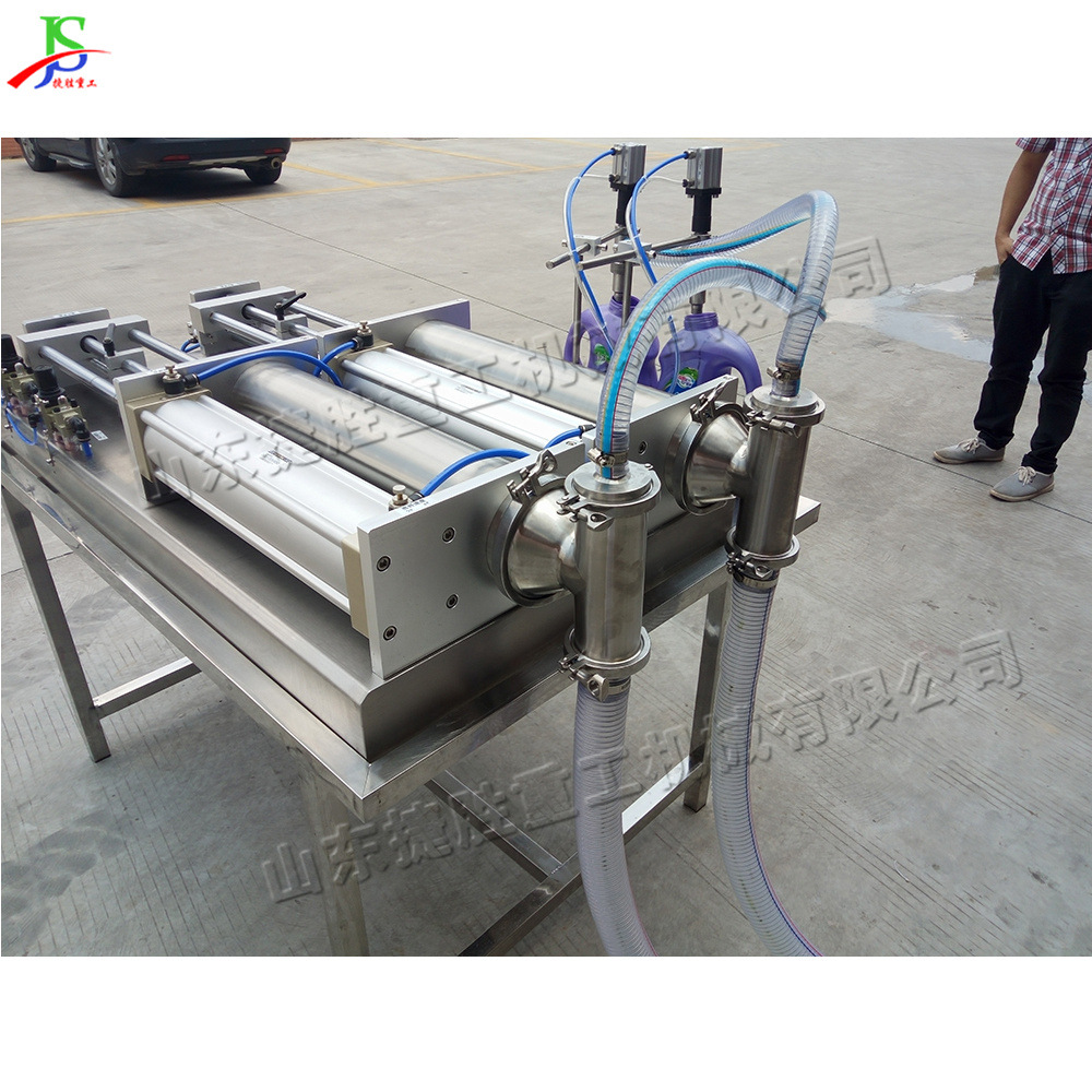 Máquina de llenado de doble cabeza de pasta líquida, máquina de extrusión de material tipo pistón y envasado, equipo de llenado de tanques de cosméticos neumáticos