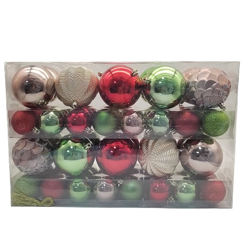 5cm 8cm rojo verde oro multicolor galvanizado de plástico conjunto de bolas de Navidad árbol de Navidad colgante suministros de Navidad