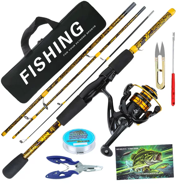 Cross-border 1.8M gold lure rod fishing gear set, fishing rod, reel, bait box, fishing supplies manufacturer wholesale customization