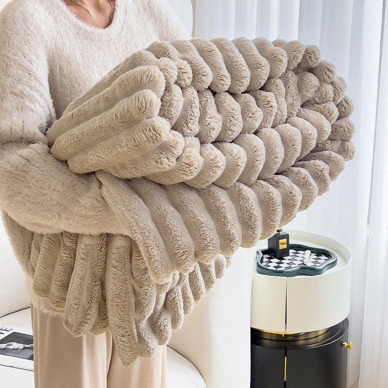 Conejo mantas de peluche invierno engrosado mantas de cubierta mantas de sofá de oficina siesta mantas de peluche invierno mantas de mantas mantas de sopa