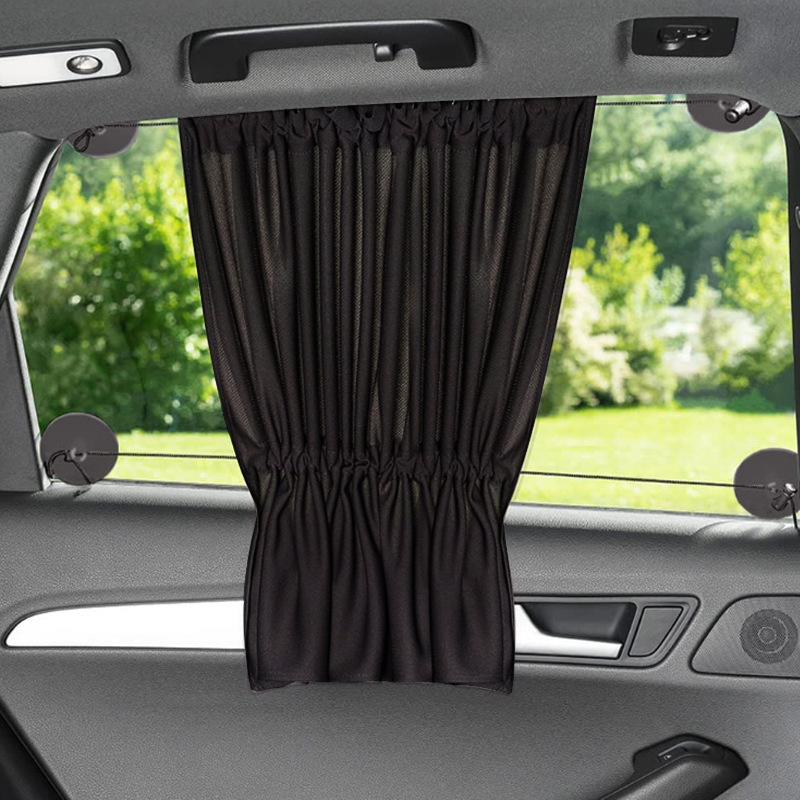 Cross-border Hot Sale Car Sunshade Curtain Side Window Privacy Sun Protection Shading Heat Insulation Sucker Car Curtain Car Interior Heat Insulation Curtain