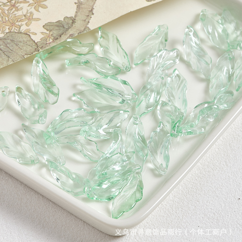 琉璃珠配饰海草叶子异形26mm串珠散珠子手工diy手链饰品配件材料|undefined