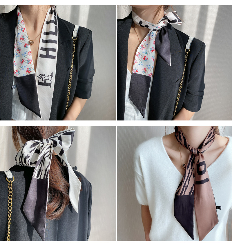 Fashion Simple Silk Ribbon Scarf display picture 31