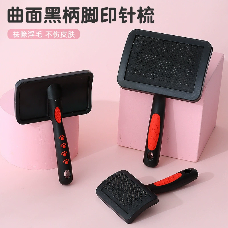 D новая изогнутая черная ручка с красными следами для домашних животных