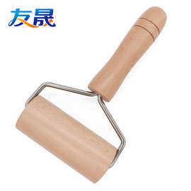 手动单头木质滚轮擀面杖厨房家用手持面粉面食棍压饺子皮烘焙面条