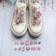 Shoelace Hanging Shoe Buckle Small Fragrant Style Internet Popular Same Style Pink Perfumery Bottle Four-leaf Grass Pearl Rhinestone Shoelace Buckle Accessories