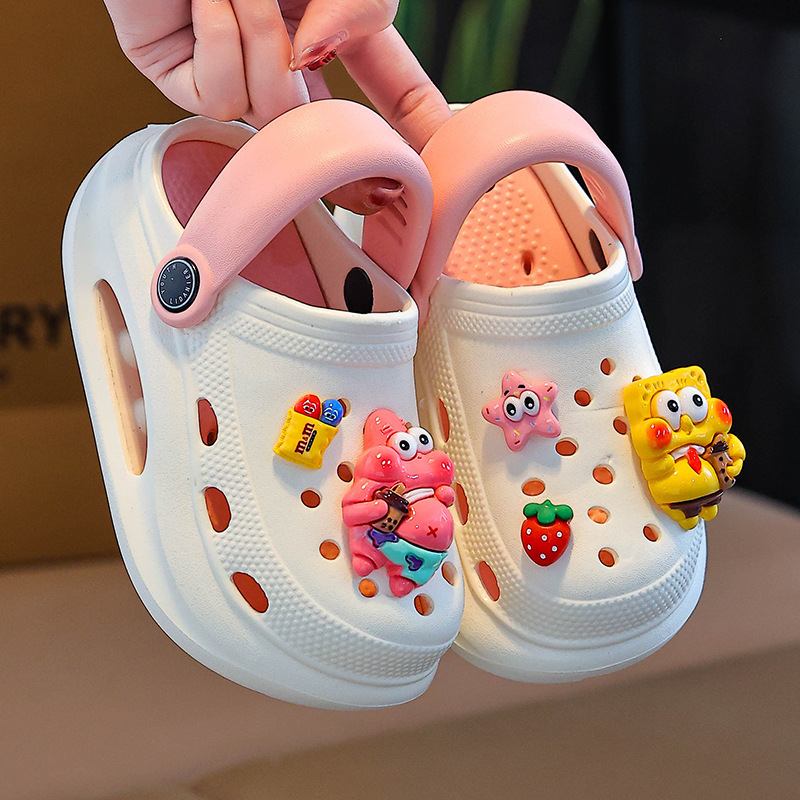 Children's Slippers Sponge Hole Shoes Girls 2025 New Summer Outer Wear Girls Non-slip Beach Sandals
