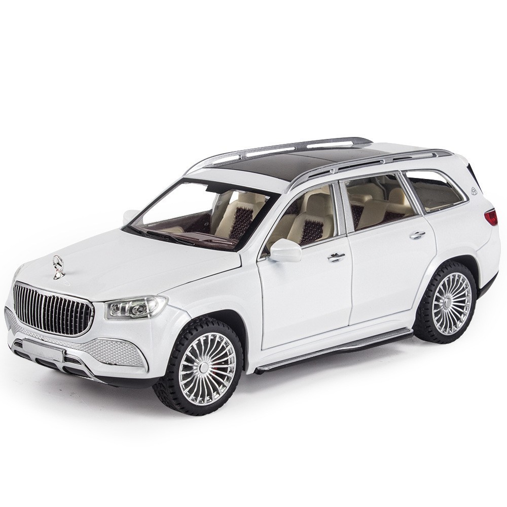 1:24 Mercedes-Benz Maybach GLS600 acabado simulación de aleación modelo de coche sonido y luz niño coche de juguete