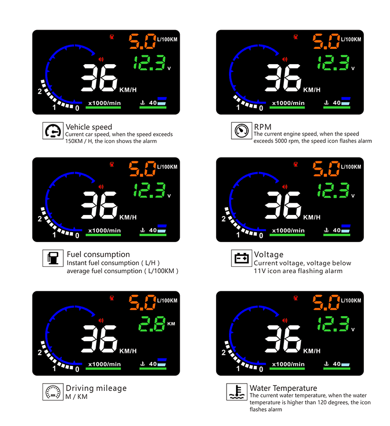 Weiying HUD Head-Up Display OBD Universal High-Definition Car Speed Projector Portable Car Display Screen A8
