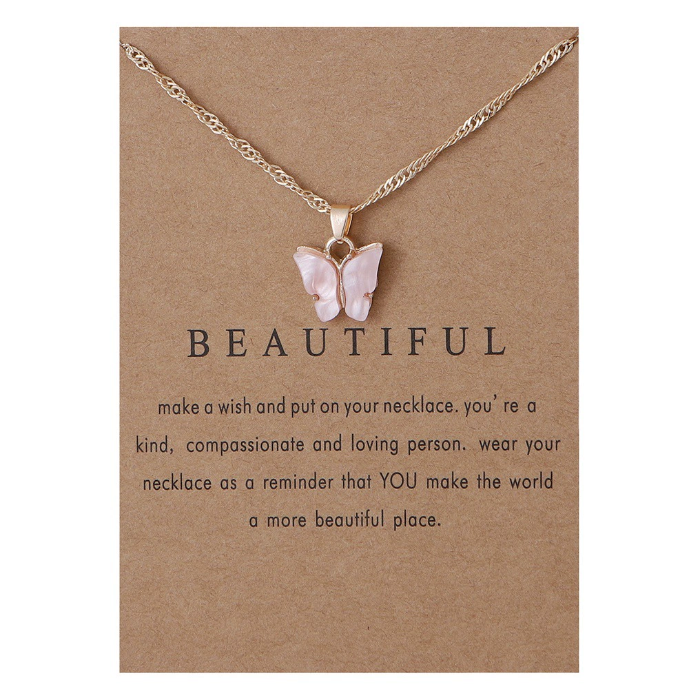 Трансграничные новые акриловые бабочка кулон ожерелье ключицы цепи ювелирные изделия оптом