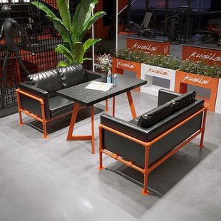 Industrial style European style pub bar deck sofa coffee table gym office leisure sofa table combination