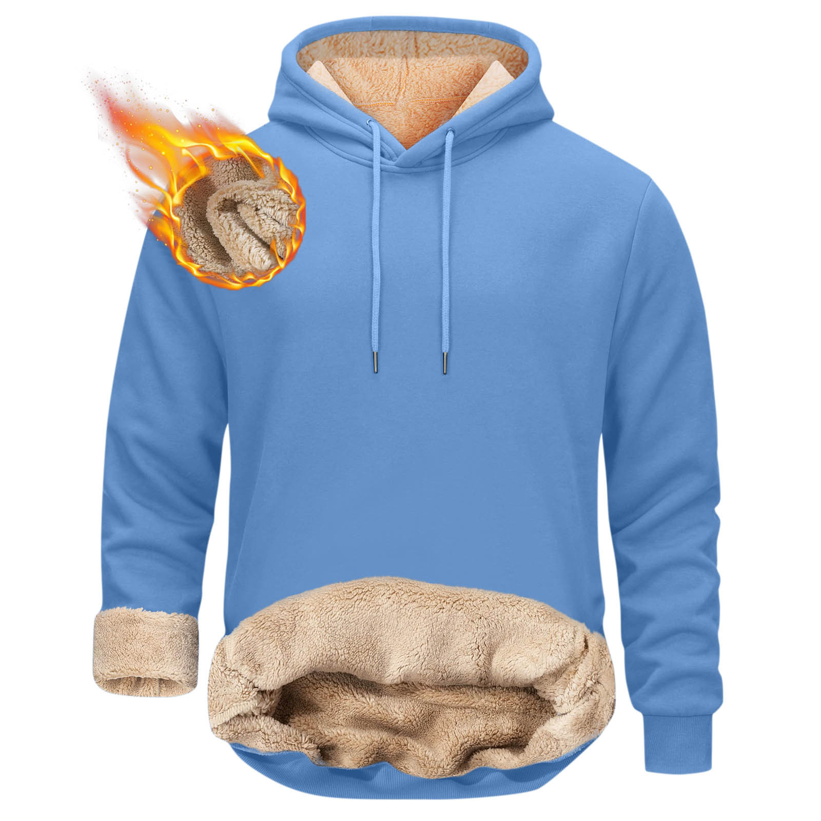 Suéter con capucha forrado de lana de los hombres engrosada caliente suelta estudiante con capucha suéter de los hombres marca de moda ins abrigo de lana de cordero