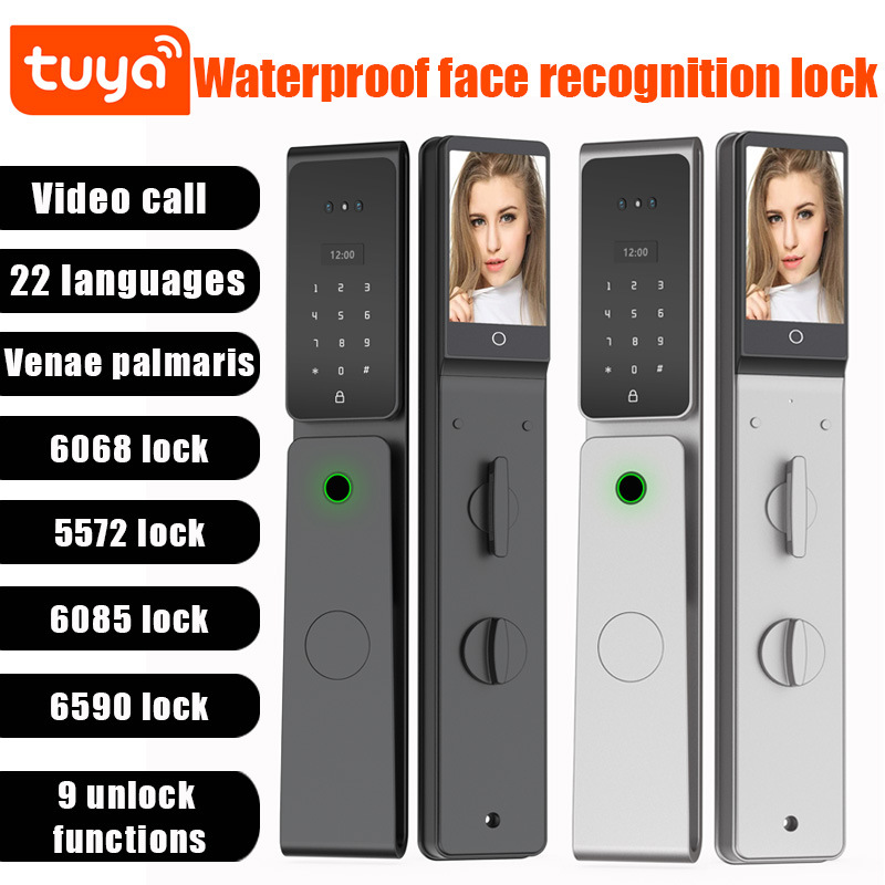 [TUYA Monitor Waterproof TTlock 3D face password Smart lock]