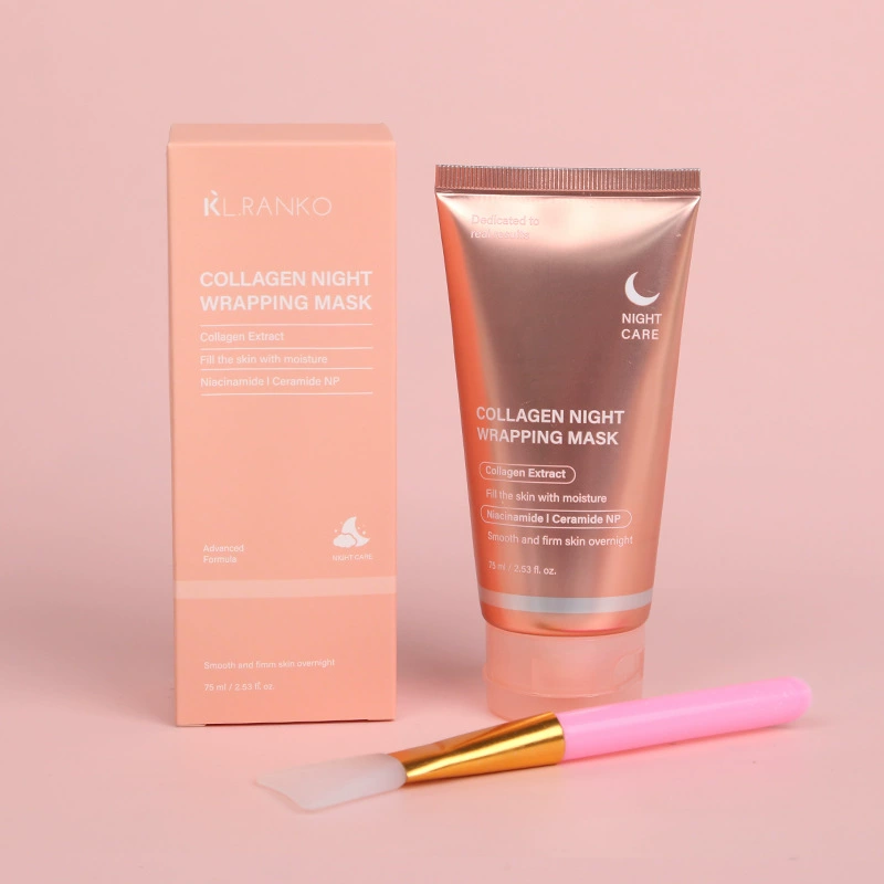 Collagen Night Wrapping Mask (KLRANKO) 75 ml — Moisturizing, Soft Exfoliating, With Applicator