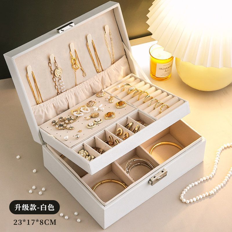 Caja de joyería de collar de viaje portátil pendientes de generación pequeña caja de joyería de anillo caja de joyería de almacenamiento antioxidante