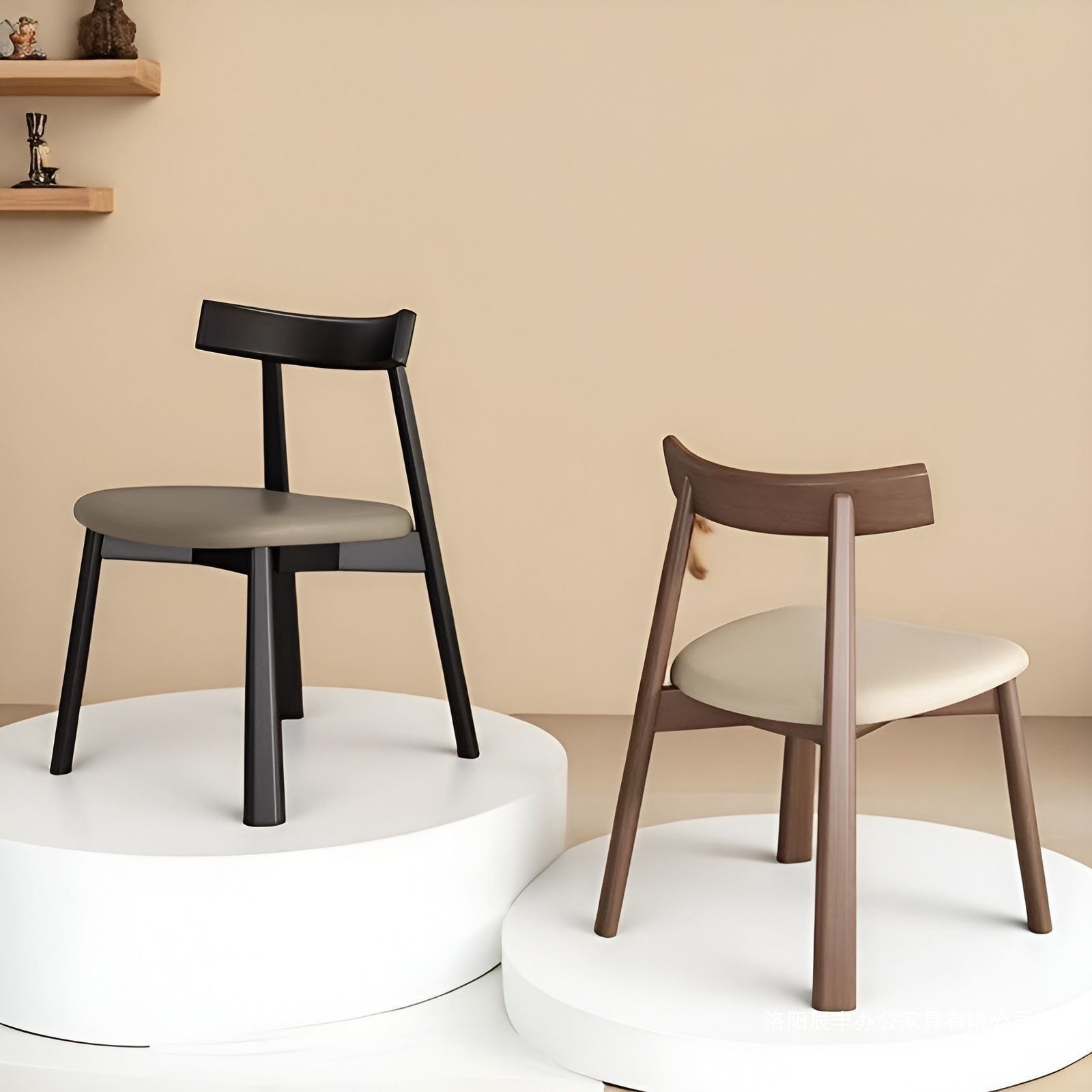 Nordic Solid Wood Dining Chair Hotel Home Modern Light Luxury Simple Backrest Chair Black Paddle Restaurant Bar Chair