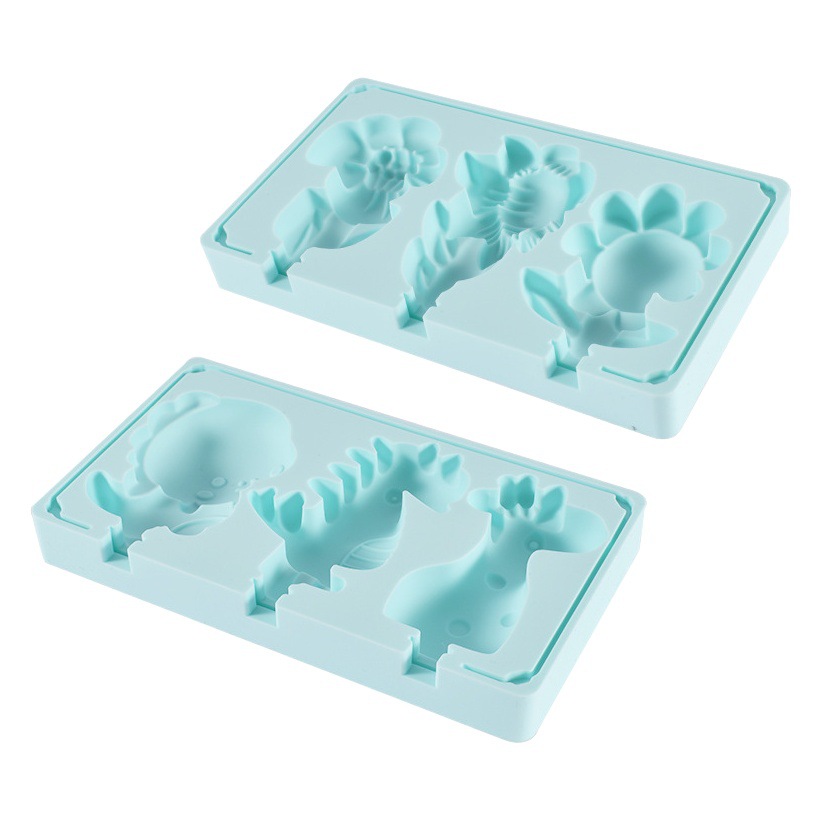 Grado Alimenticio de dibujos animados de silicona helado molde con tapa ranura para tarjeta DIY hecho a mano helado molde