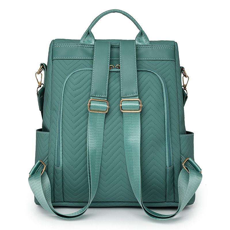 Comercio exterior al por mayor 2025 nueva mochila de mujer de color sólido moda versátil de gran capacidad