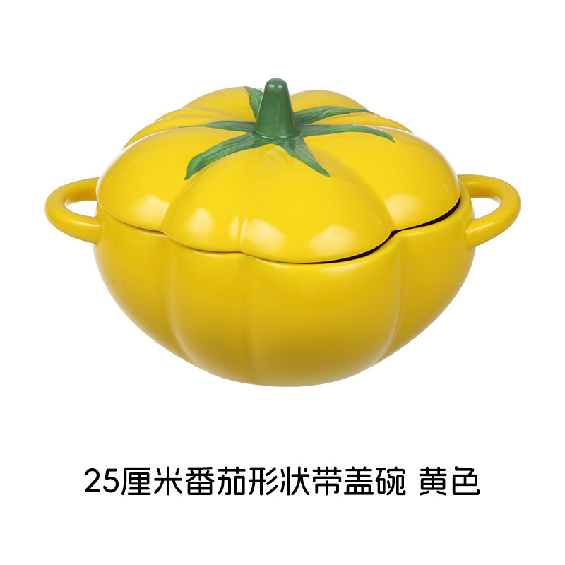 工場直送の色釉セラミック工芸品、牧歌的なスタイル、新鮮でキュートな子供用ボウル、皿、カップ、野菜セラミック食器セット|undefined