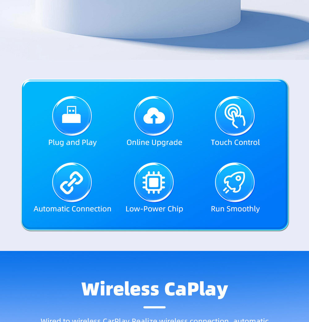 Hot-Selling 2-in-1 Wireless Carplay Box for Car-Machine Connectivity, Wired to Wireless Carplay Converter Box