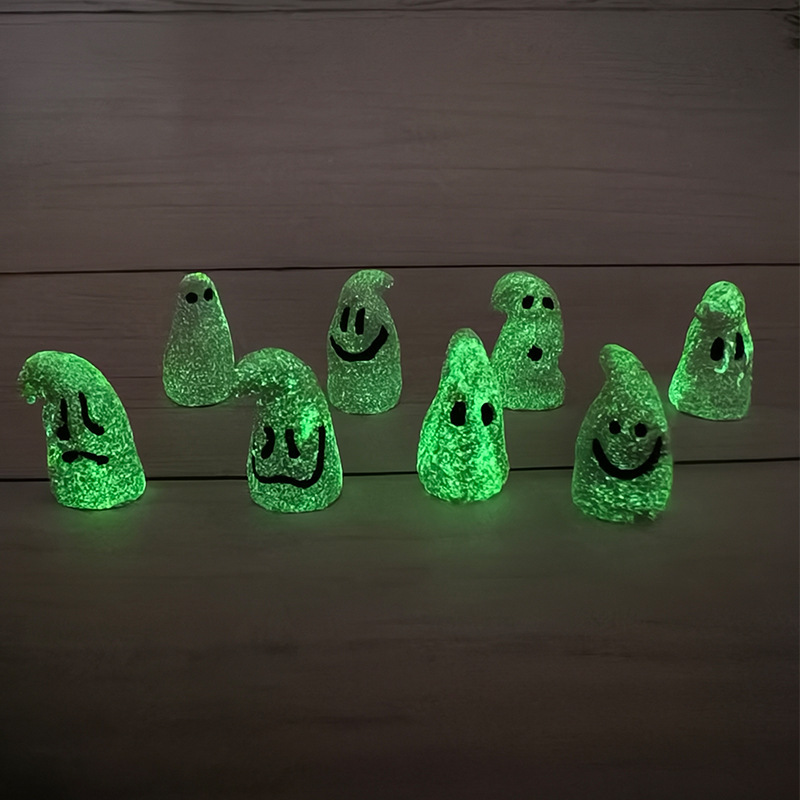 新作クリエイティブ蛍光ホワイトゴースト置物ハロウィンシーンパーティー装飾樹脂工芸家庭装飾品|undefined
