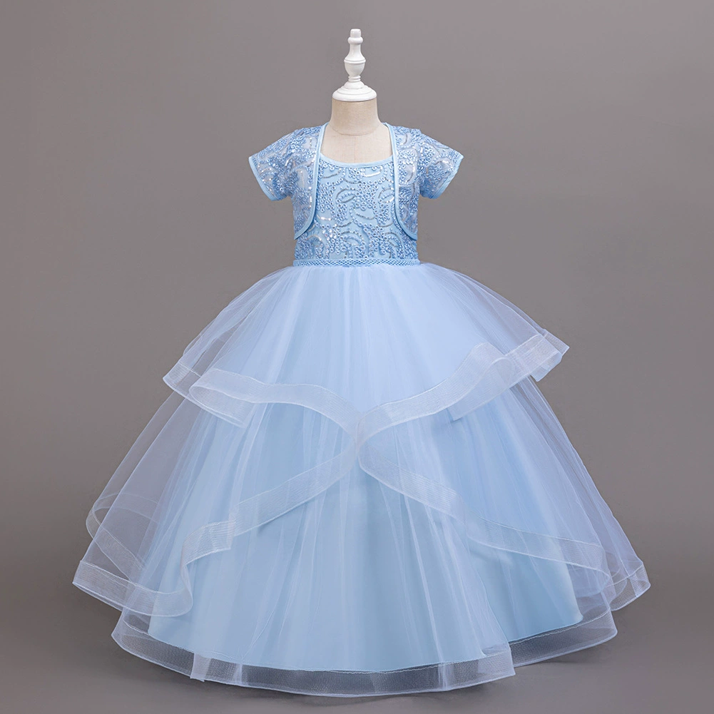 Children's evening dress, small princess costume, jacket, set, for teenagers, lifting effect