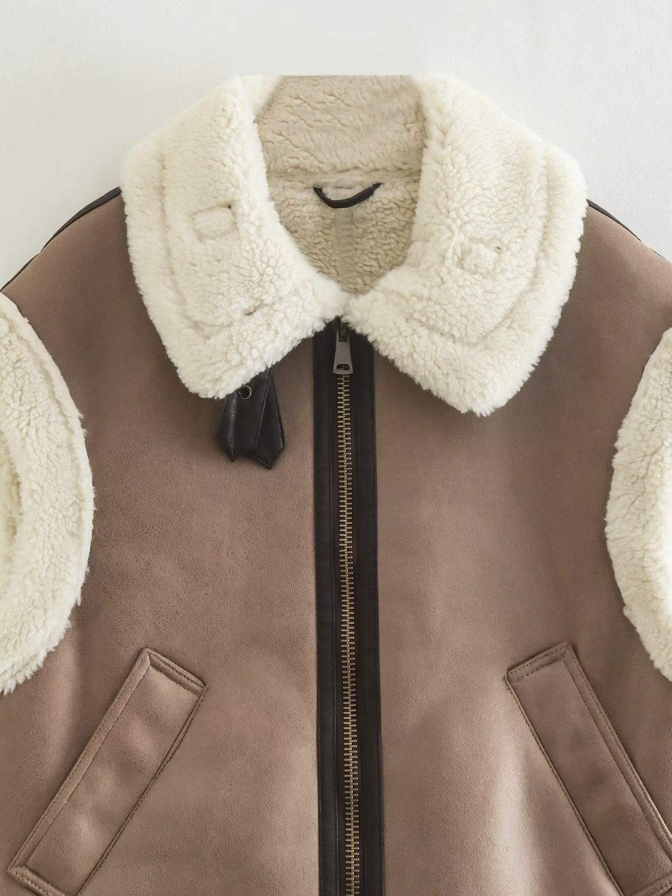 2024 Autumn/Winter New Women's Vest Casual Fleece Splicing Tank Top Coat w063 2406_voghion.com