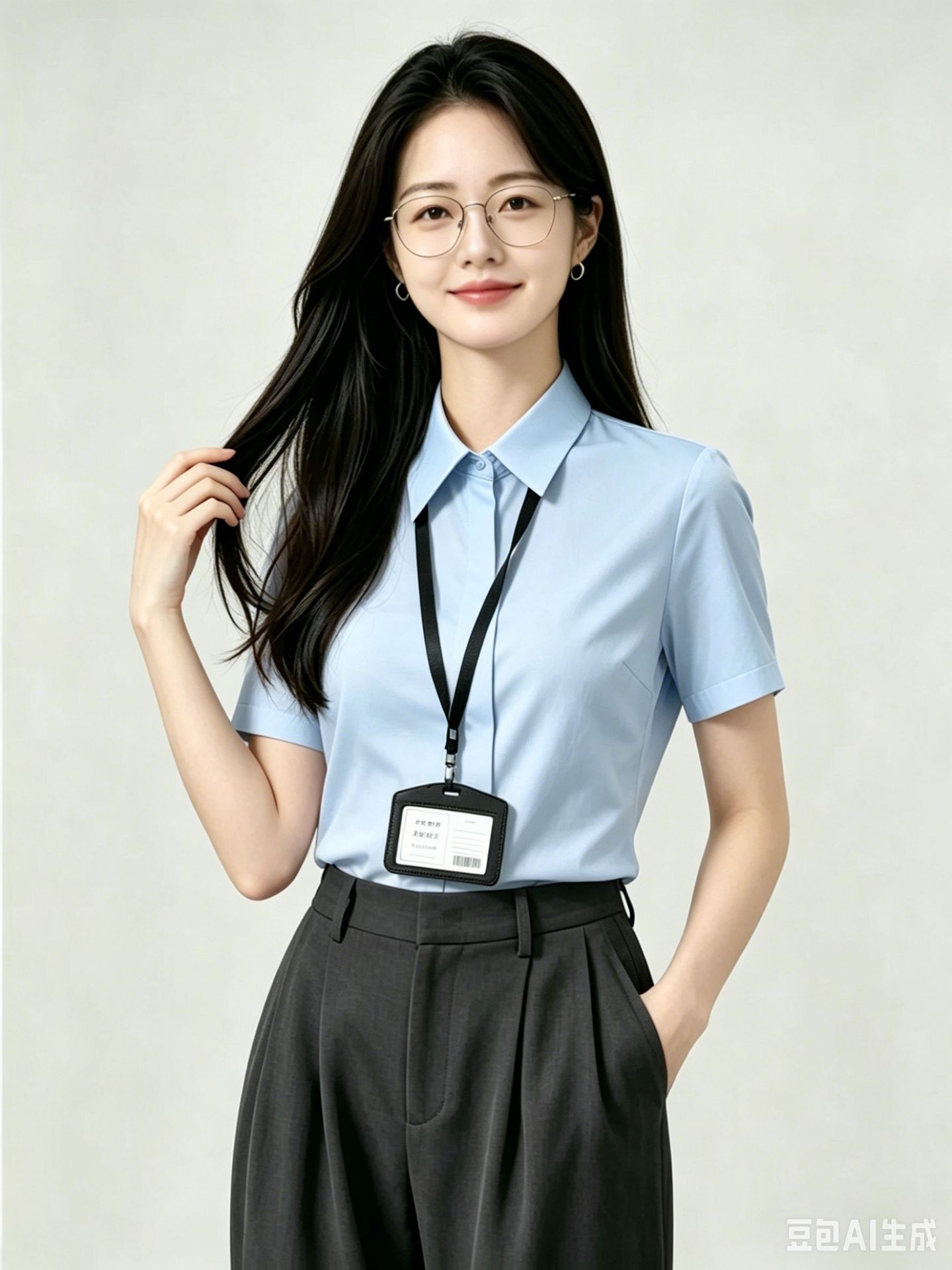 Áo sơ mi nữ tay dài sợi tre cảm giác mát lạnh, kiểu mới không cần là ủi, phong cách công sở — Tay áo dài màu xám