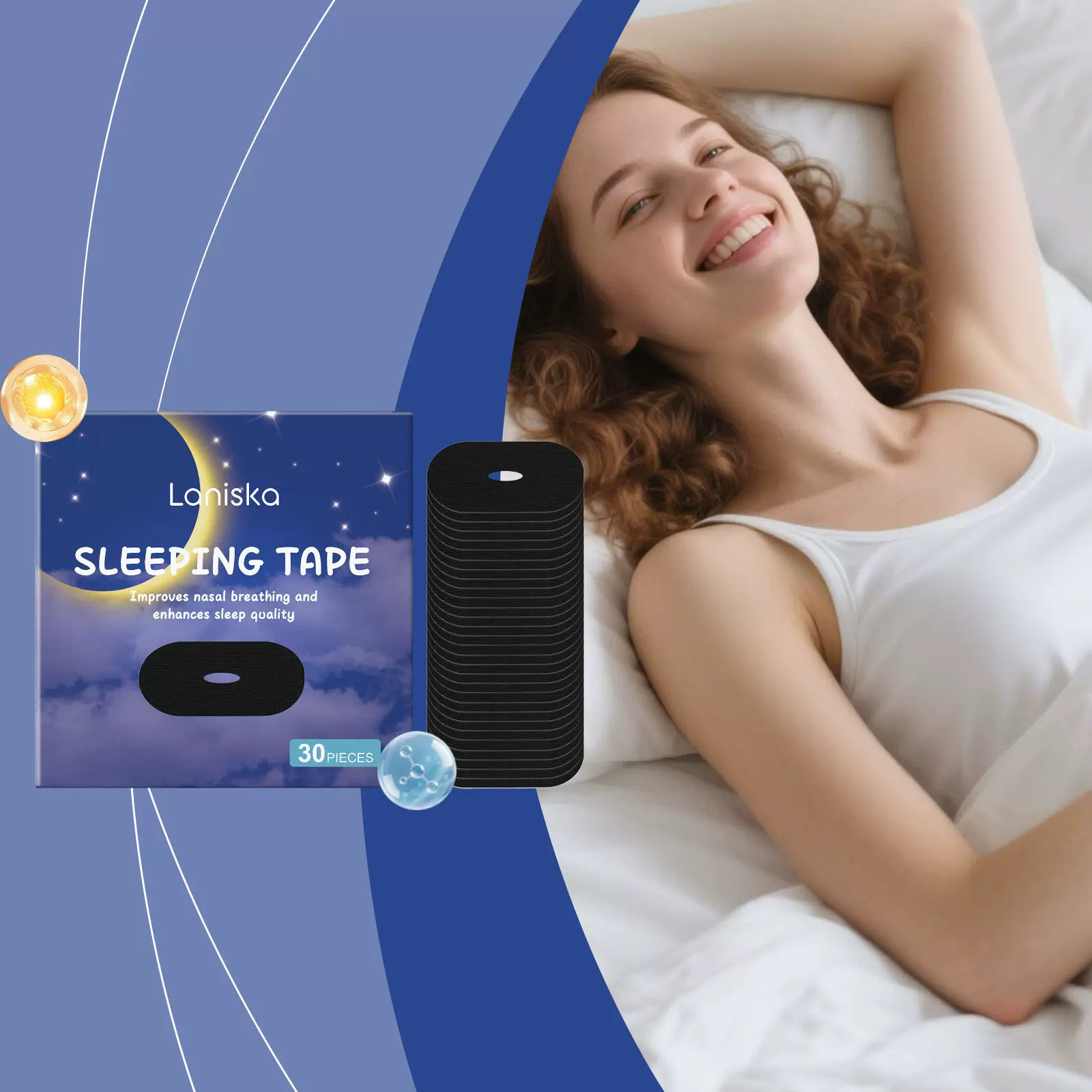 LANISKA 睡眠护理贴 夜间温和呵护鼻部轻薄透气提升睡眠舒适感