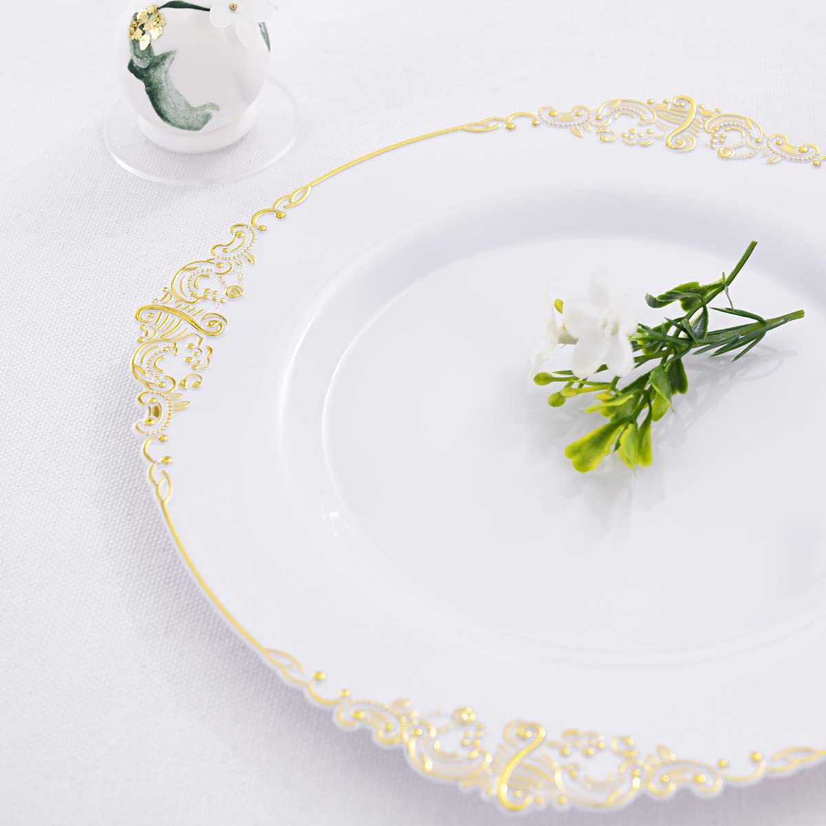 10g Weight Tableware Kitchen and drinking utensils Tableware Event & Party Supplies 1 Piece Quantity Home, Daily Occasion Plastic Material Multicolor Pattern Chinoiserie, Vacation Style Disposable Tableware Dragon Pattern White Golden Edge Relief Plate Wine Glass Knife, Fork And Spoon PS Hard Plastic Gold Air-Laid Paper Suit 3