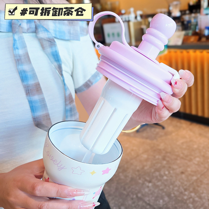 蕉下保温杯女生陶瓷内胆咖啡杯高颜值水杯果茶杯双饮便携吸管杯子|undefined