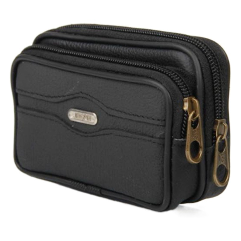 Factory direct middle-aged and elderly leather mobile phone waist bag belt cowhide change mobile phone bag supermarket night market hot 69