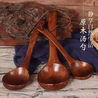 木勺子长柄汤勺家用日韩式大小号盛粥汤勺木头饭漏勺调羹刻字批发
