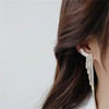 Fashionable brand zirconium, earrings, elegant silver needle, European style, wholesale