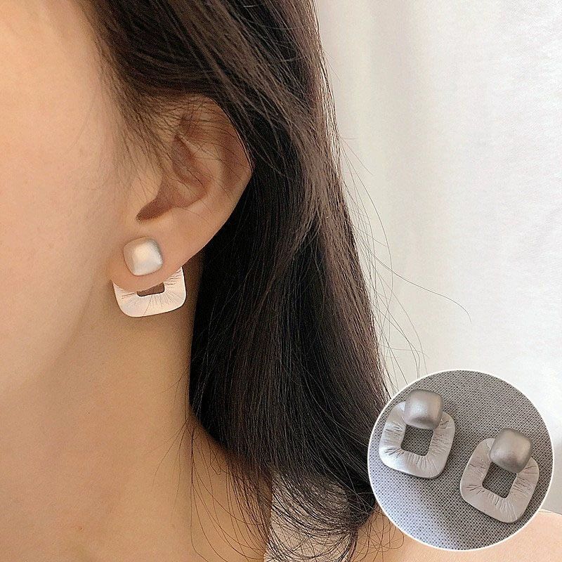 Drop Earrings, Minimal Universal Design, Copper Base with Silver Plating, Lightweight 6 g