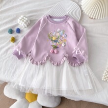 女童连衣裙2025秋季新款小女孩早秋长袖秋装洋气时髦卫衣裙6765