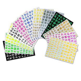XF3359 English text 12 color retro English letters nail stickers nail stickers nail accessories