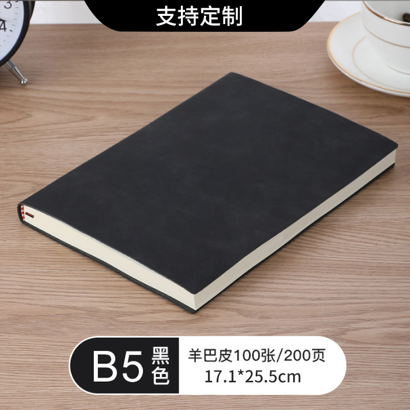 Cuaderno A5, cuaderno grueso personalizado de piel de oveja, cuaderno de piel de oveja suave, bloc de notas de negocios A6 grueso, cuaderno B5.