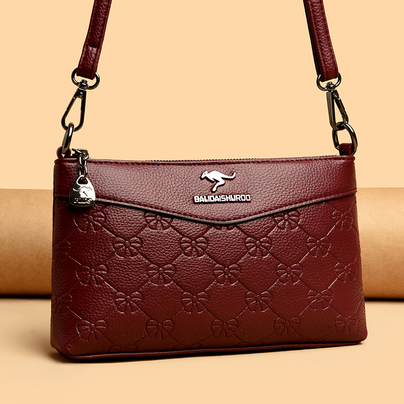 女包2024夏季新款媽媽包韓版單肩包簡約壓花斜挎包潮流女士小方包