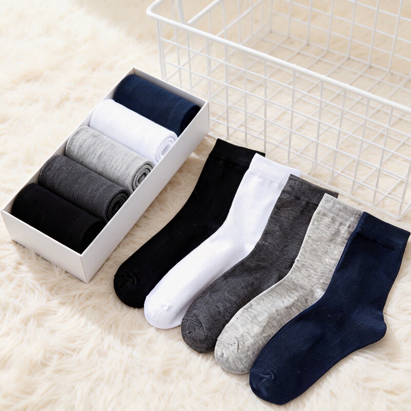 Men's Socks Children's Solid Color Men's Socks Five Pair Summer Thin Gift Box Student Sports Boat Socks Gentleman's Business Socks Men's Socks Children's Solid Color Men's Socks Five Pair Summer Thin Gift Box Student Sports Boat Socks Gentleman's Business Socks