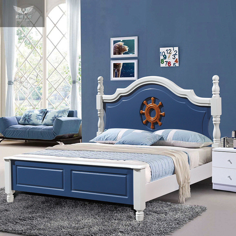 Cama de princesa moderna y simple Cama de madera maciza Cama de niños Cama de adolescentes Cama de niños Cama de niños Cama de niñas Cama individual Príncipe