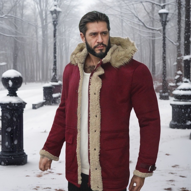 2024 Winter New Product: Leather and Fur Integrated Men's Coat, Thickened Suede Jacket_voghion.com