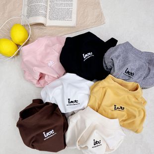 Children's bottoming shirt autumn and winter new boys and girls solid color bottoming shirt baby long sleeve T big children warm elastic bottoming