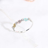 Accessory, zirconium, fresh ring, Korean style, wholesale, micro incrustation, flowered