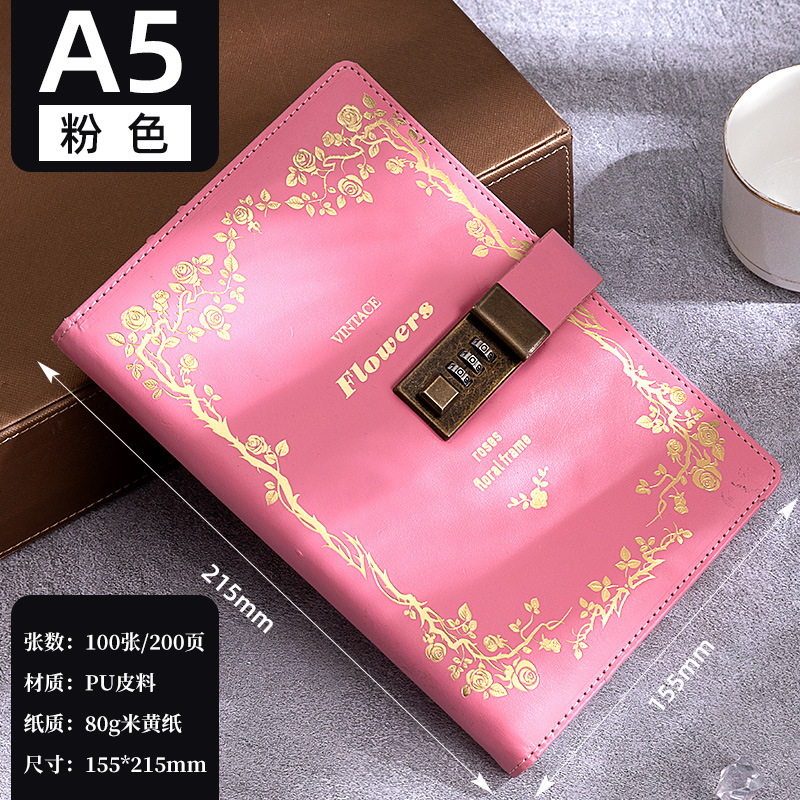 Cuenta de mano de celebridad de Internet con libro de contraseña de bloqueo a5 diario de pareja engrosado creativo cuaderno de cumpleaños de regalo de escuela primaria