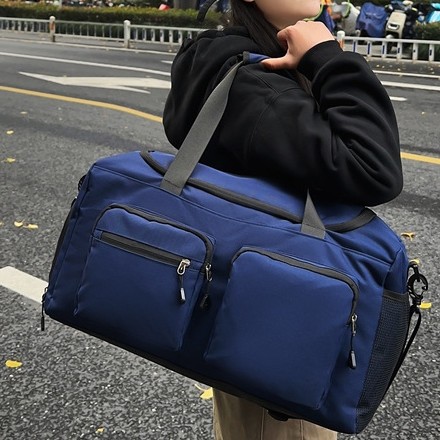 Bolso de equipaje deportivo de gran capacidad, bolso de viaje de corta distancia, bolso de fitness de marca de moda de color en contraste para hombres, bolso multifuncional de todo fósforo