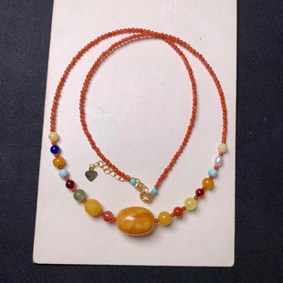 Natural beeswax jujube beads clavicle chain waxy rich old honey necklace ornaments Ketang jewelry origin wholesale