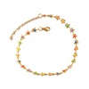 Crystal, organic summer beach golden ankle bracelet natural stone handmade, boho style