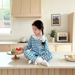 子供用パジャマセット夏の新型赤ちゃん服綿糸家庭服女の子レース空調服子供服卸売り